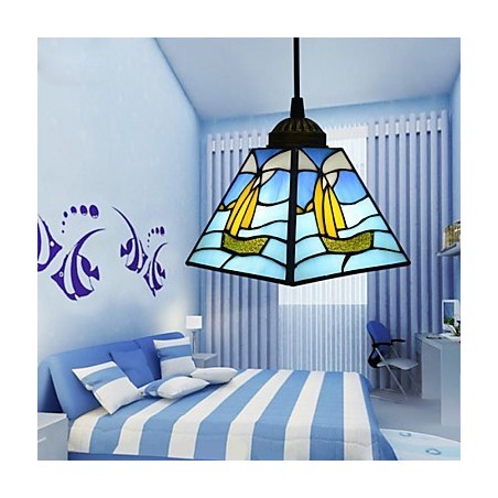 Buntglas Zeitgenössische und vertraglich mediterrane Single Head Sailing Line Droplight Lampe Pendelleuchte Buntglas Zeitgenössische und vertraglich mediterrane Single Head Sailing Line Droplight Lampe Pendelleuchte