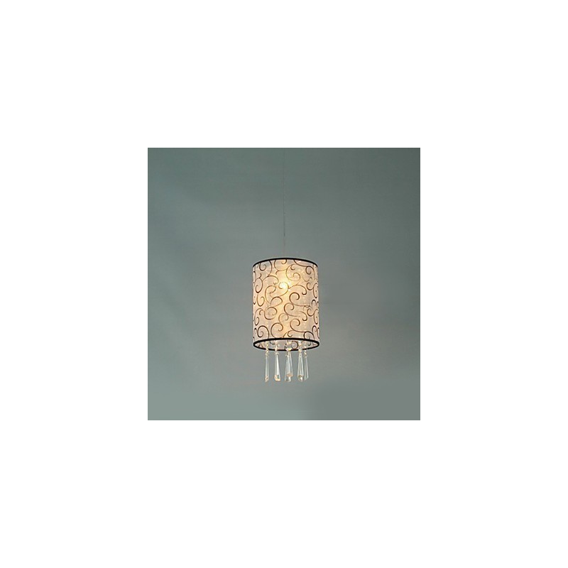 Moderne, zeitgenössische Pendelleuchte im Trommelkristall-Mini-Stil mit galvanisierter Beschichtung