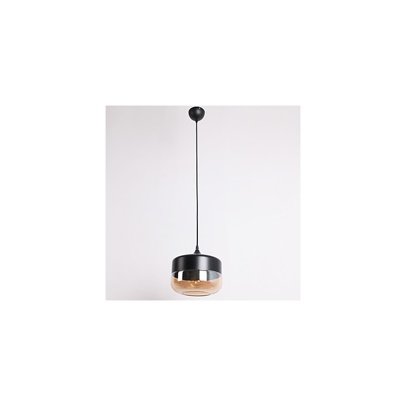 Retro-Pendelleuchte mit 1 Licht und Glasmalerei
