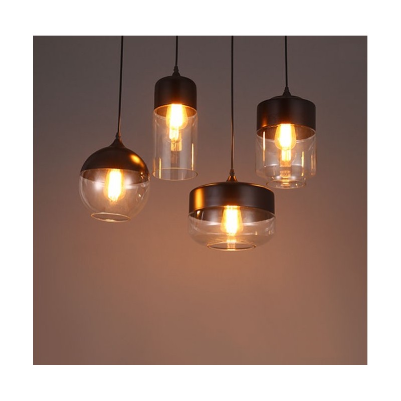 Die Kunst-Kronleuchterlampe aus Schmiedeeisen und Glas von The Nordic Creative Stair Shop