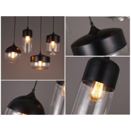 Die Kunst-Kronleuchterlampe aus Schmiedeeisen und Glas von The Nordic Creative Stair Shop