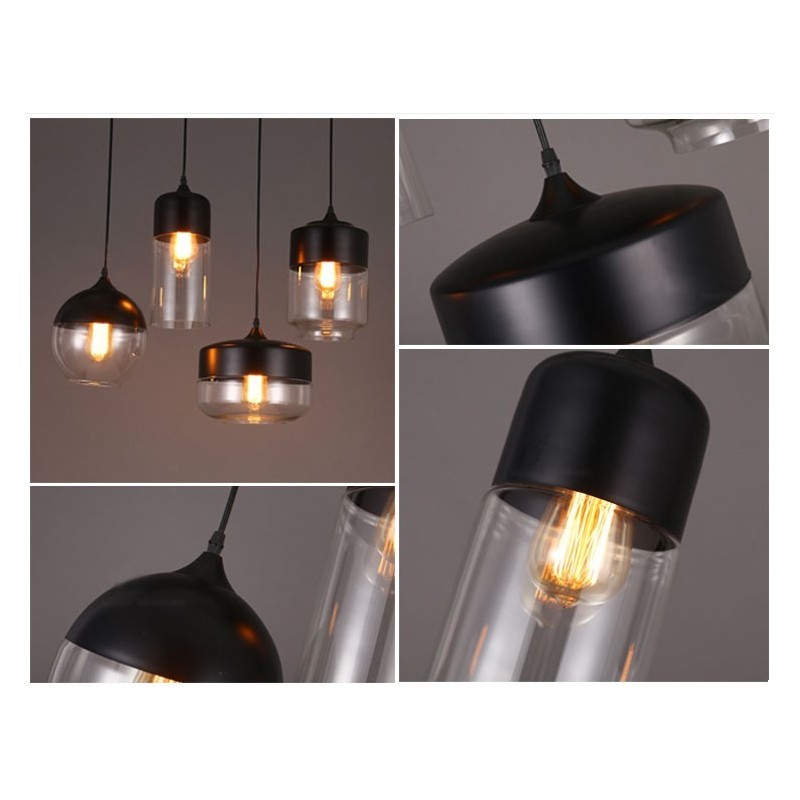 Die Kunst-Kronleuchterlampe aus Schmiedeeisen und Glas von The Nordic Creative Stair Shop