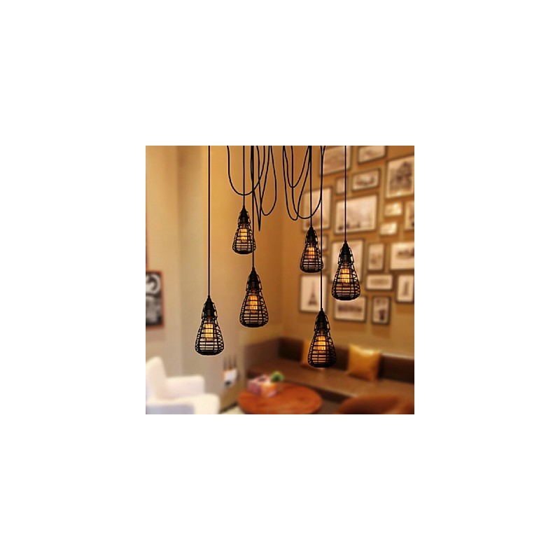 Amerikanische Industrie-Kreativität, die alte Wege wiederherstellt, Schmiedeeisenkäfig, Einzelkopf-Droplight-Lampe