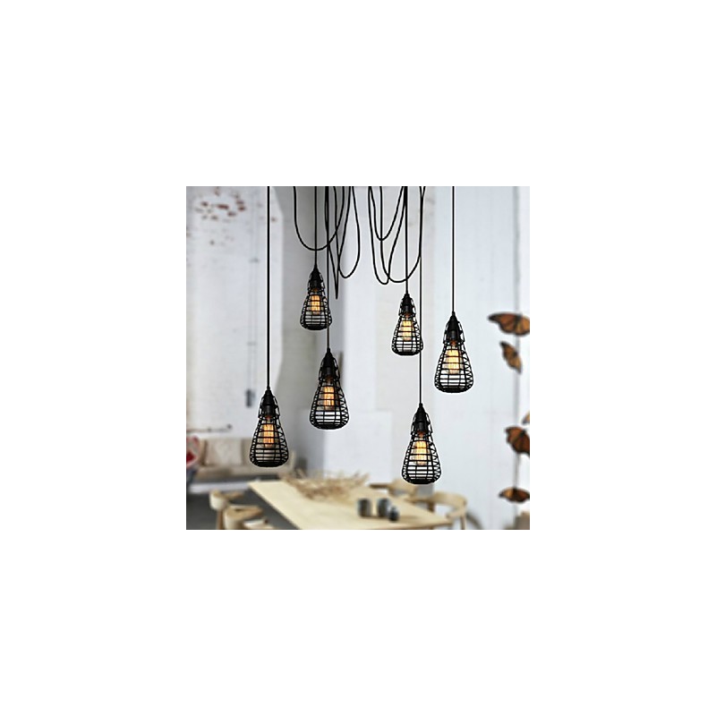 Amerikanische Industrie-Kreativität, die alte Wege wiederherstellt, Schmiedeeisenkäfig, Einzelkopf-Droplight-Lampe