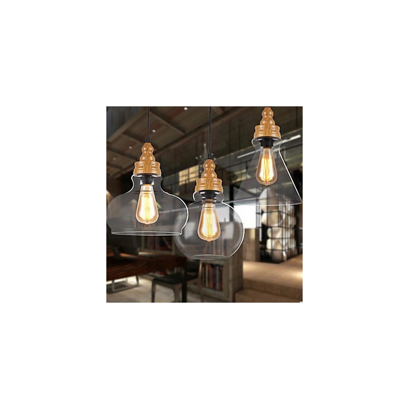 Nordamerikanische kreative Holzmaserung Kristalllampe Wiederherstellung alten Weisen Lampe Licht