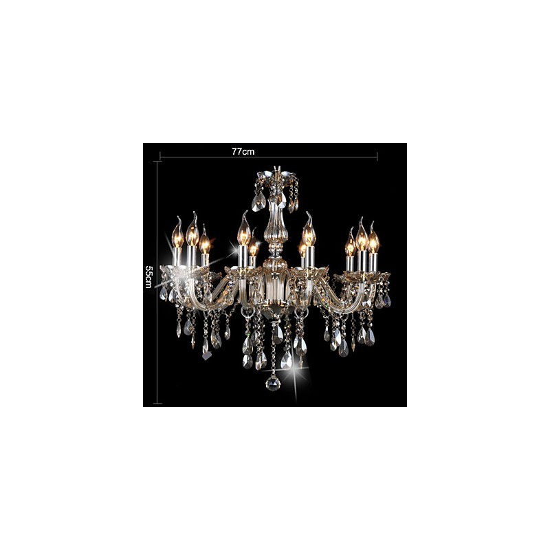 10 Lichter Luxus Kristall Kronleuchter Cognac Farbe K9 Kristall Kronleuchter