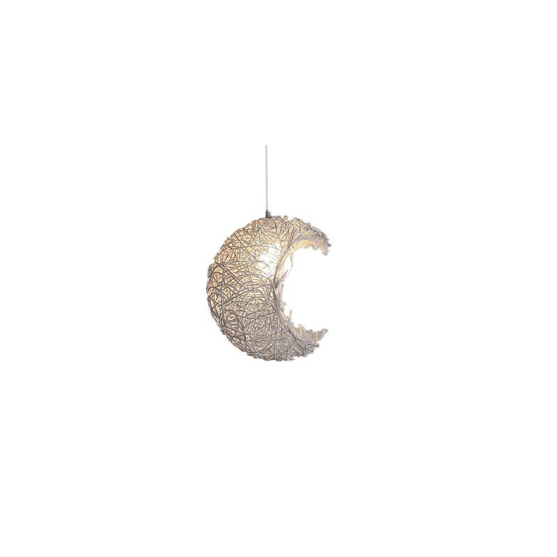 Moderne ländliche Cany Art gewebte Rattan-Einzelkopf-Droplight-Lampe