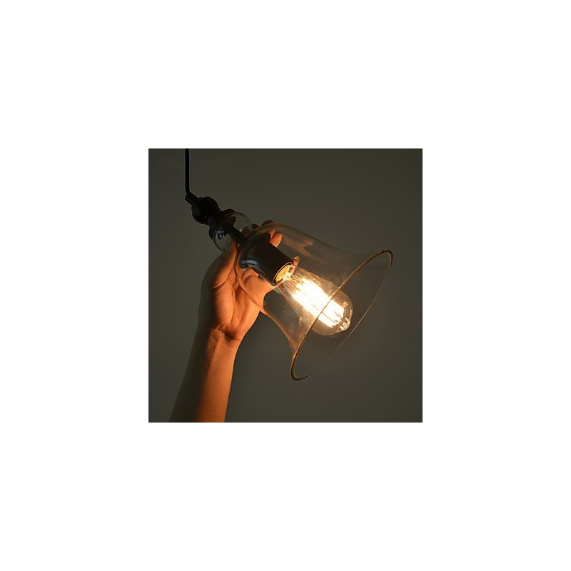 Vintage Industrieller Retro-Kronleuchter aus Glas, kreative minimalistische Nachttischlampe, klare Farbe