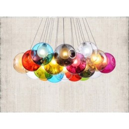 Kreative nordische Farbe, die alte Wege wiederherstellt, Goldfischglas, kreative Hängelampe aus Glas (wenn Sie mehrere Glaskugeln bestellen, wird eine Pendelleuchte mitgeliefert) (Bitte wählen Sie unten die Menge und Farbe der Glaskugel aus)