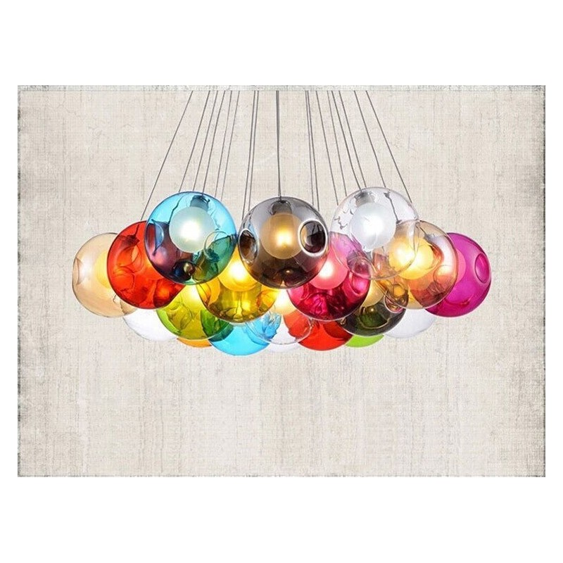Kreative nordische Farbe, die alte Wege wiederherstellt, Goldfischglas, kreative Hängelampe aus Glas (wenn Sie mehrere Glaskugeln bestellen, wird eine Pendelleuchte mitgeliefert) (Bitte wählen Sie unten die Menge und Farbe der Glaskugel aus)
