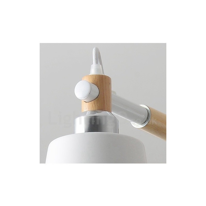 Moderne zeitgenössische Holz 6 Licht Kronleuchter Lampe