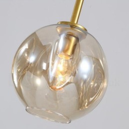 Moderner zeitgenössischer Kronleuchter mit 7 Lichtern, klarem Glasschirm und Lampe
