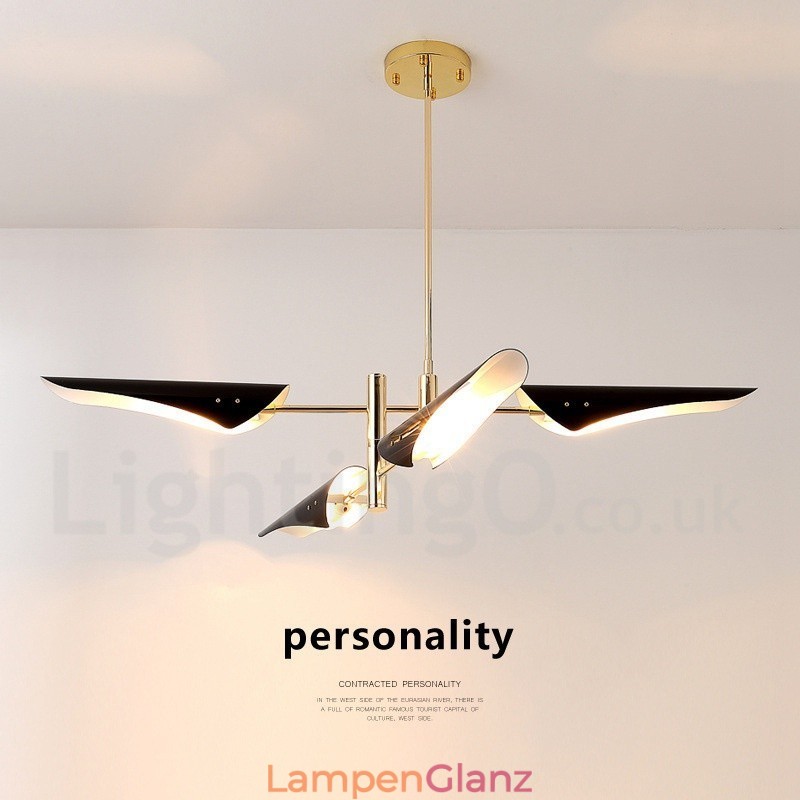 2-stufiger moderner zeitgenössischer Kronleuchter mit 4 Lichtern