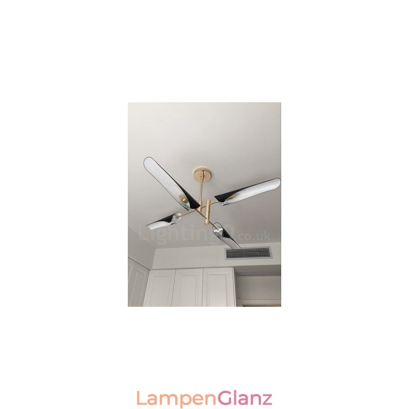 2-stufiger moderner zeitgenössischer Kronleuchter mit 4 Lichtern