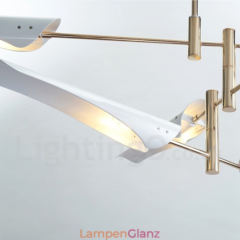 2-stufiger moderner zeitgenössischer Kronleuchter mit 4 Lichtern