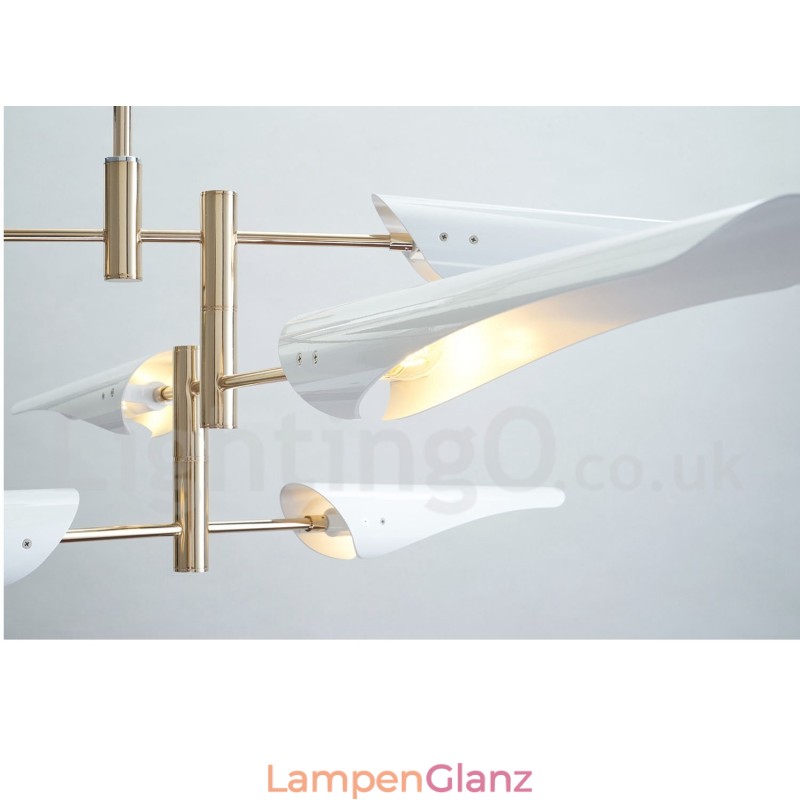 2-stufiger moderner zeitgenössischer Kronleuchter mit 4 Lichtern