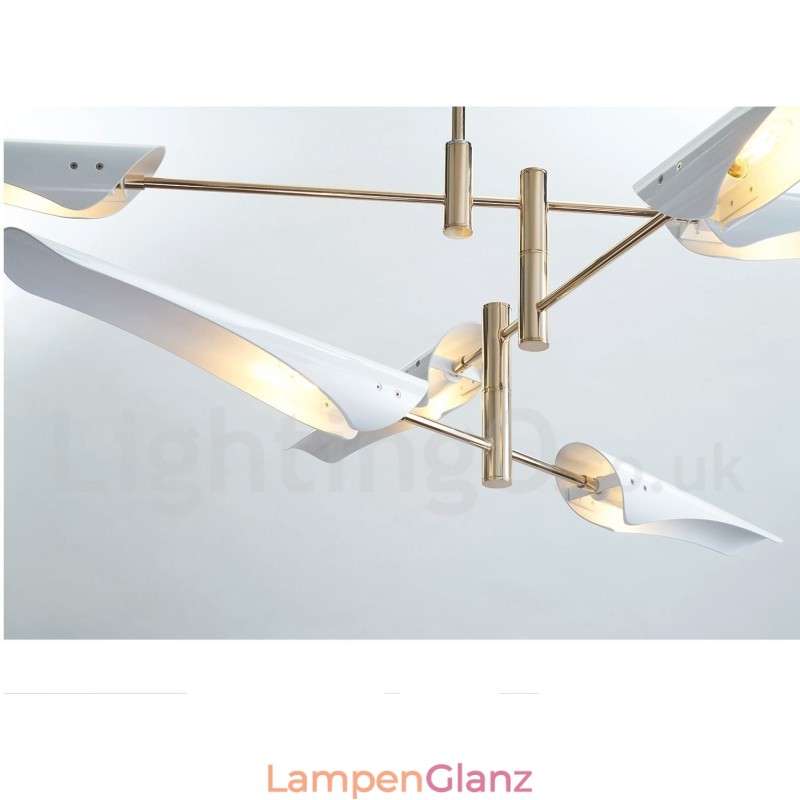 2-stufiger moderner zeitgenössischer Kronleuchter mit 4 Lichtern