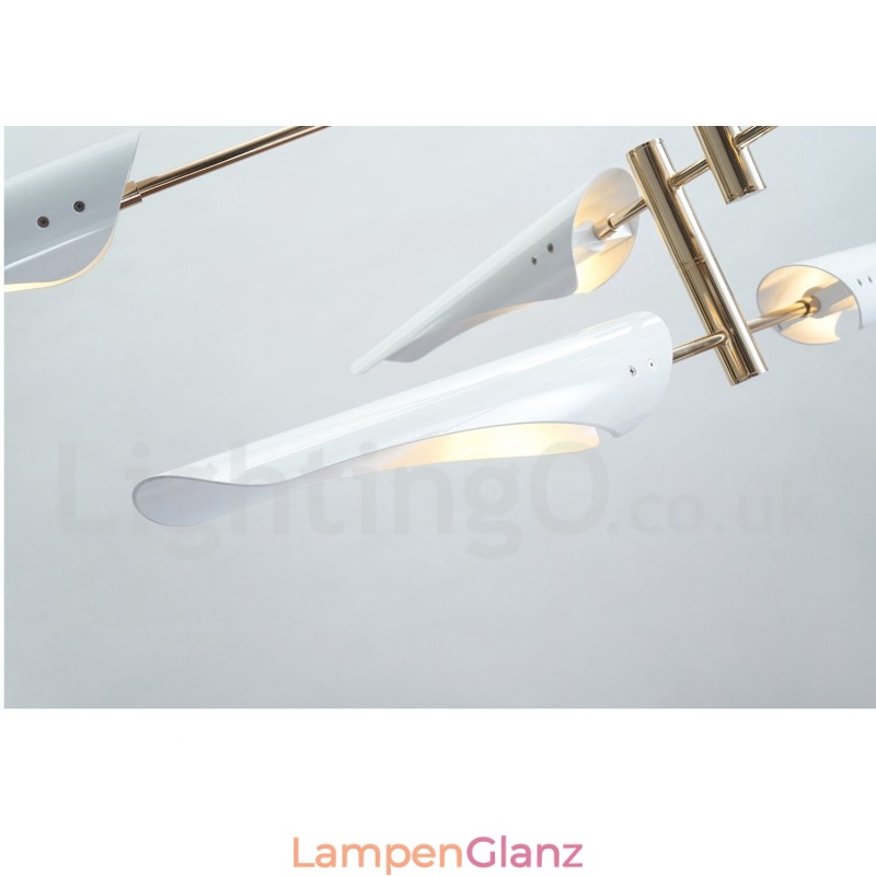 2-stufiger moderner zeitgenössischer Kronleuchter mit 4 Lichtern