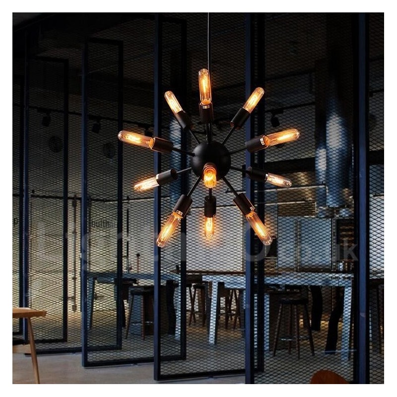 12-flammiger Retro-Vintage-Sputnik-Kronleuchter