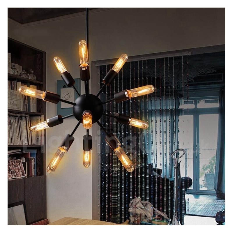 12-flammiger Retro-Vintage-Sputnik-Kronleuchter