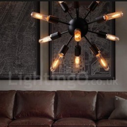 12-flammiger Retro-Vintage-Sputnik-Kronleuchter