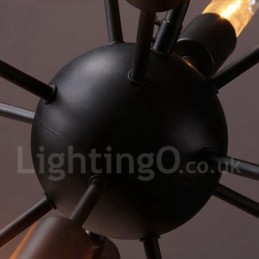 12-flammiger Retro-Vintage-Sputnik-Kronleuchter