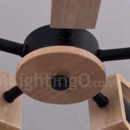 Holz Single Tier 8 Licht Kronleuchter Lampe Modernen Zeitgenössischen Stil