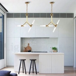 Moderne zeitgenössische 2-stufige 4-Licht-Kronleuchterlampe in goldener Farbe