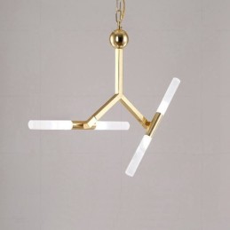 Moderne zeitgenössische 2-stufige 4-Licht-Kronleuchterlampe in goldener Farbe