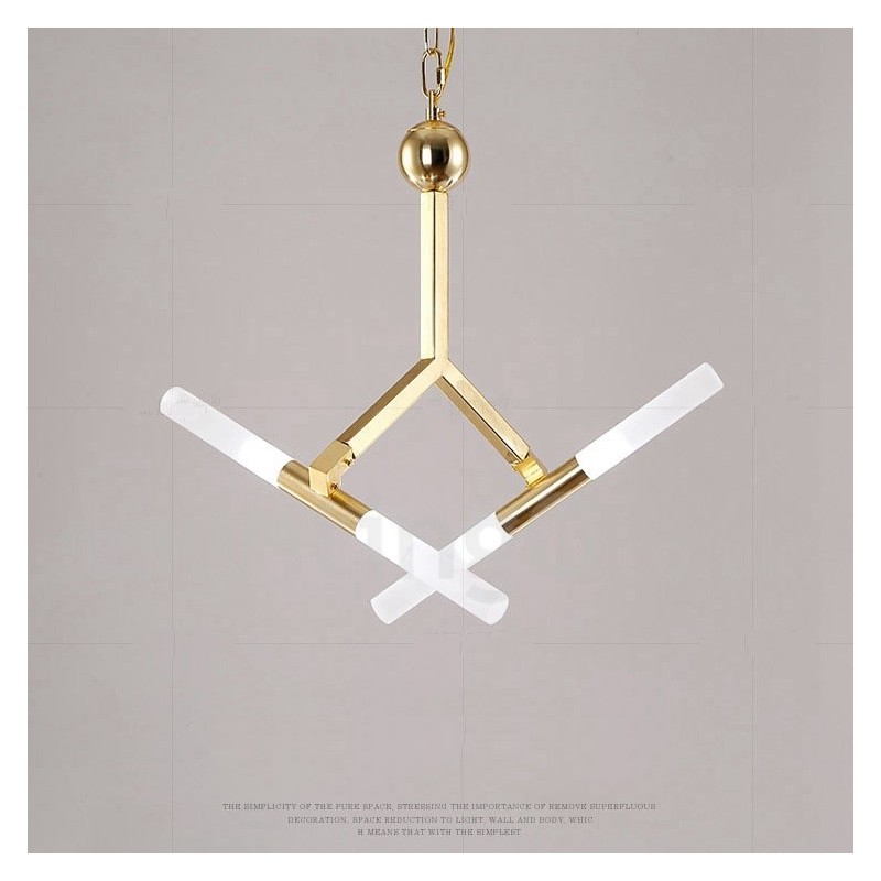Moderne zeitgenössische 2-stufige 4-Licht-Kronleuchterlampe in goldener Farbe