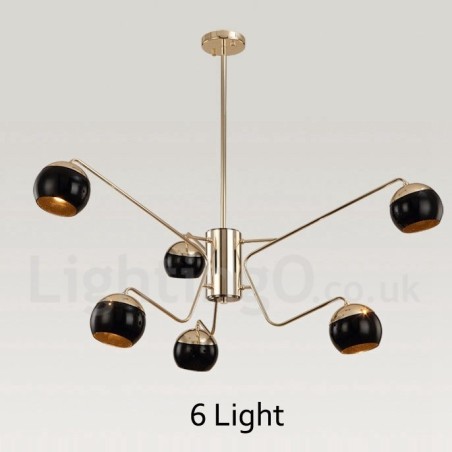 Moderne Kronleuchterlampe aus Metall mit 6 Lichtern, 2 Ebenen, mit Glasschirm Moderne Kronleuchterlampe aus Metall mit 6 Lichtern, 2 Ebenen, mit Glasschirm
