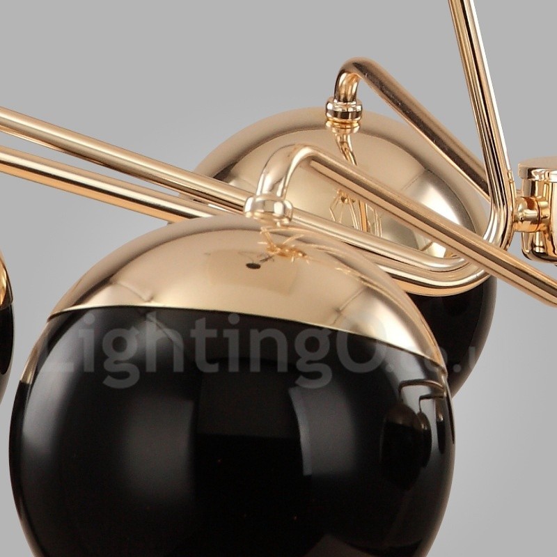 8-flammige, einstöckige, moderne Kronleuchterlampe aus Metall mit Glasschirm