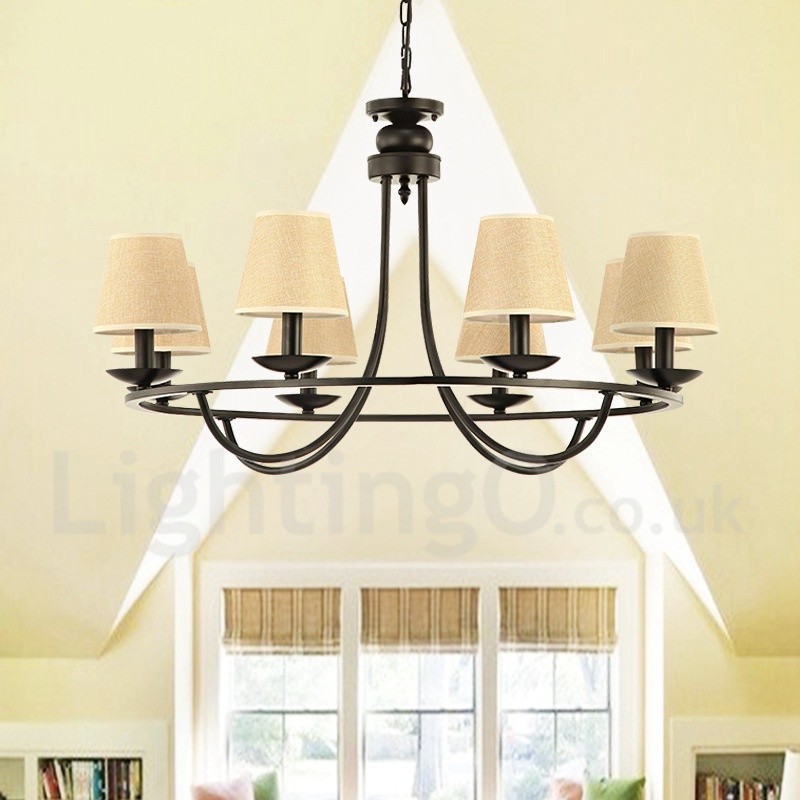 Country Retro 8-flammige einstöckige Kronleuchterlampe