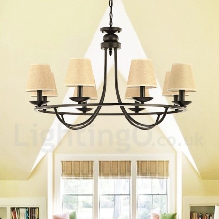 Country Retro 8-flammige einstöckige Kronleuchterlampe Country Retro 8-flammige einstöckige Kronleuchterlampe