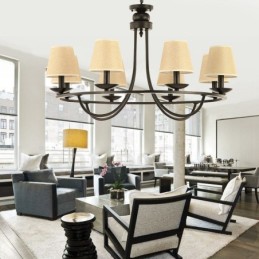 Country Retro 8-flammige einstöckige Kronleuchterlampe