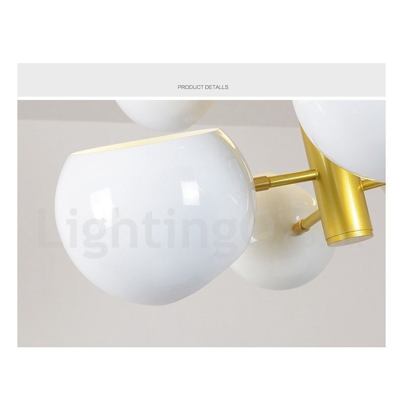 Moderne Kronleuchterlampe mit 10 Lichtern in Weiß