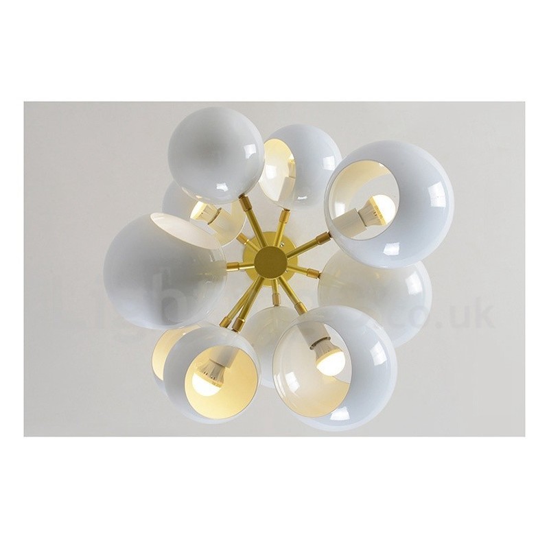 Moderne Kronleuchterlampe mit 10 Lichtern in Weiß
