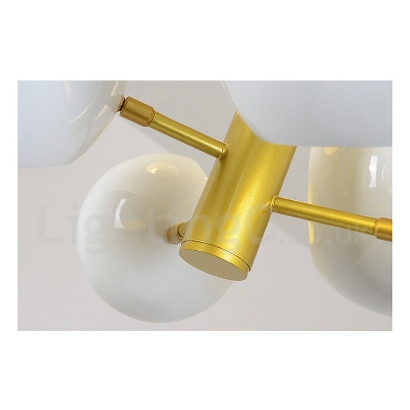 Moderne Kronleuchterlampe mit 10 Lichtern in Weiß