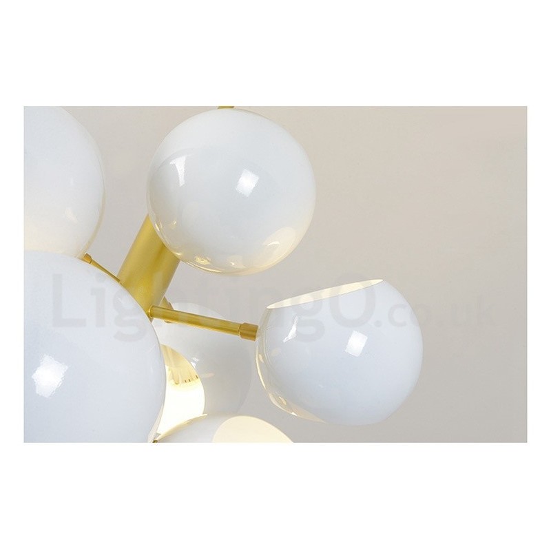 Moderne Kronleuchterlampe mit 10 Lichtern in Weiß