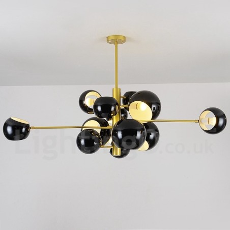 Moderne Kronleuchterlampe mit 13 Lichtern in Schwarz Moderne Kronleuchterlampe mit 13 Lichtern in Schwarz