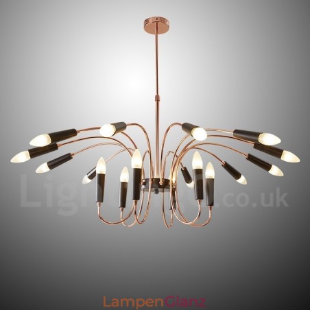 2-stufiger, moderner Kronleuchter mit 18 Lichtern