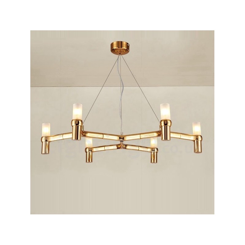 6-flammige einstöckige moderne zeitgenössische Kronleuchterlampe