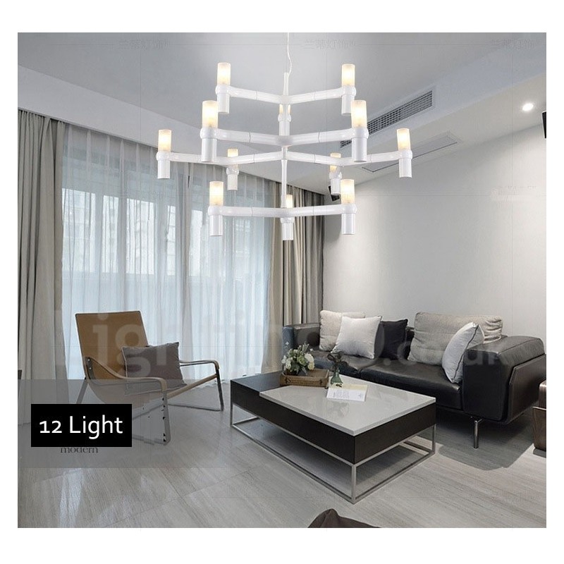 12 Licht 3 Tier Moderne zeitgenössische Kronleuchter Lampe Licht