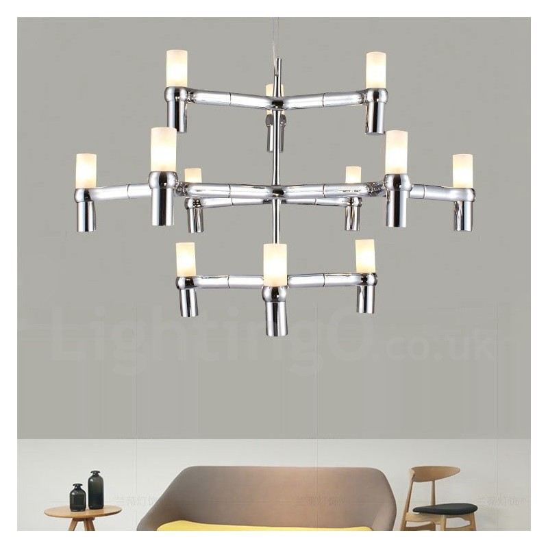12 Licht 3 Tier Moderne zeitgenössische Kronleuchter Lampe Licht