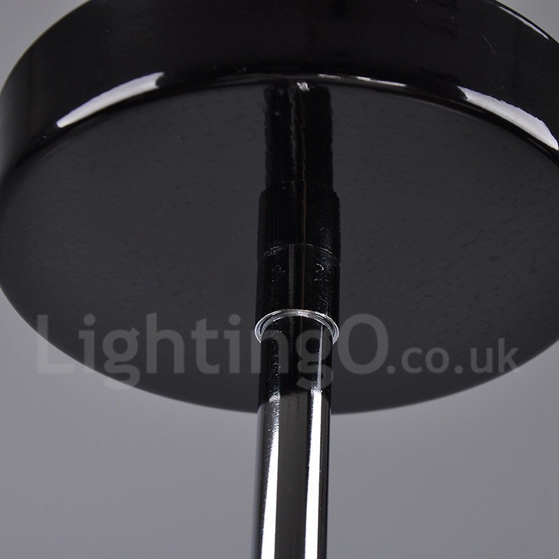 Schwarzes Retro Vintage Metall 8 Licht Single Tier Kronleuchter Licht
