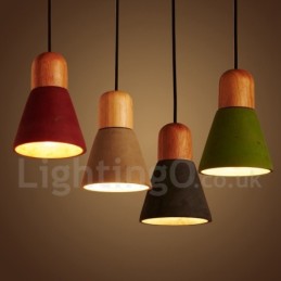 Moderne zeitgenössische Holz Multi Farben Concrte Pendelleuchte
