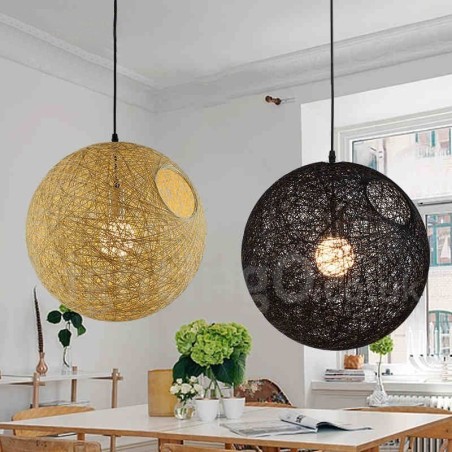 Moderne zeitgenössische Bambus-Rattan-Pendelleuchte Moderne zeitgenössische Bambus-Rattan-Pendelleuchte