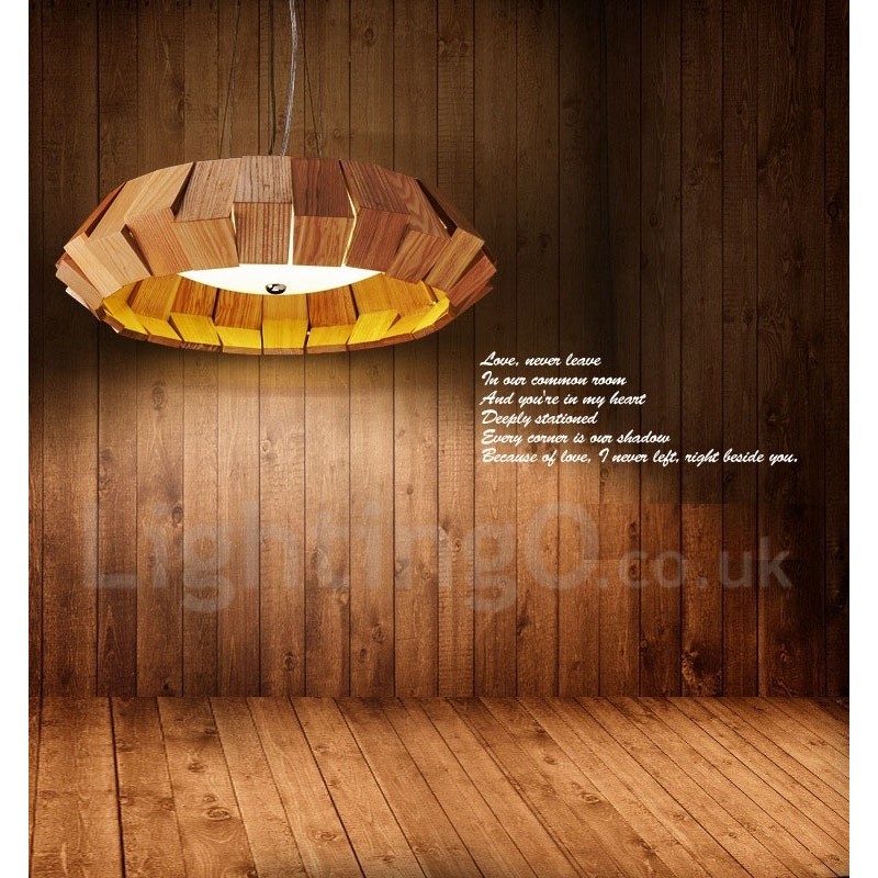 Moderne zeitgenössische Holz Pendelleuchte