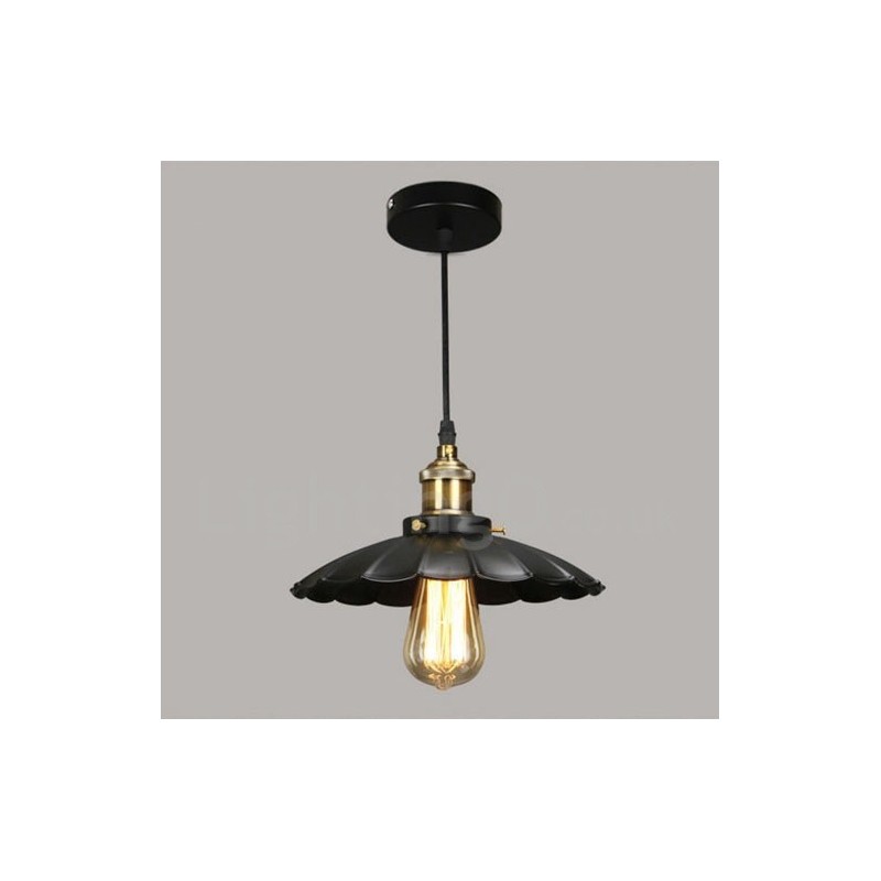 Schwarze Vintage-Pendelleuchte aus Metall