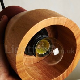 Vintage Holz Beton Pendelleuchte